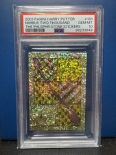 2001 Panini Stickers Harry Potter Philosophers Stone 191 Nimbus 2000 PSA 10 picture