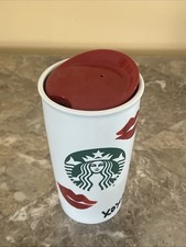 STARBUCKS CERAMIC TUMBLER. Xoxo HOT LIPS  Mint Cond picture
