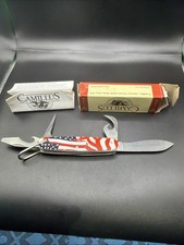 Vintage Camillus Ol Glory 4 Blade Utility Camp Pocket Knife Original Box Mint picture
