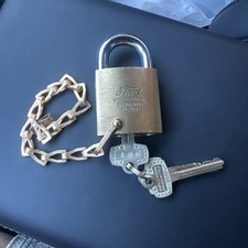 Rare Vintage Best Ford Motor Co Padlock Woodhaven Stamping Plant Lock W/ Keys picture