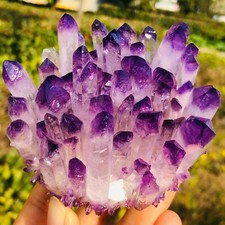 300-400G Large Crystal Amethyst Phantom Cluster Healing Mineral Rocks Specimens picture