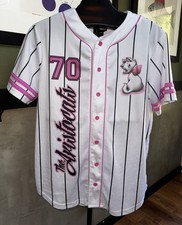 Disney Aristocats Marie Baseball Jersey Adult M Pink White Pinstripe #70 Movie picture