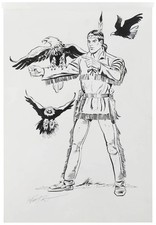 Carmine Infantino Signed Original Comic Art Lone Ranger 1998 [Playing Mantis] picture
