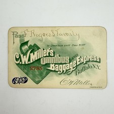 1892 CW Miller Buffalo NY Omnibus Baggage Express Pass Stagecoach RR Antique picture