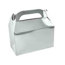 A Little Extra Co Silver party treat box 25 Pack Silver Metalic Paper Box 6.2 x picture