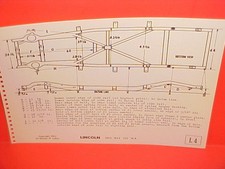 1952 1953 LINCOLN COSMOPOLITAN CAPRI CONVERTIBLE COUPE FRAME DIMENSION CHART picture