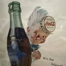 Coca-Cola Original 1948 Vintage Print Ad Wall Art With Sprite Boy picture