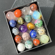 20x Wholesale Natural Mixed sphere quartz crystal ball reiki healing 15mm+ box picture