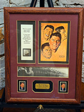 Framed Authentic Berlin Wall Piece Display Ronald Reagan Memorabilia/Stamps COA picture