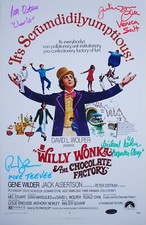 WILLY WONKA POSTER AUTOGRAPHED, SIGNED BY 4. SOLD BY: THE MIKE TV ACTOR picture