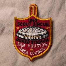 VTG 1965 BSA Astrodome Scout Circus Patch Houston Texas Patch Boy Scouts Red USA picture