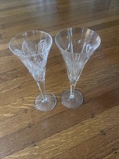 Waterford Millennium Love & Happiness Champagne Flutes 9.25” AS IS -Chipped READ picture