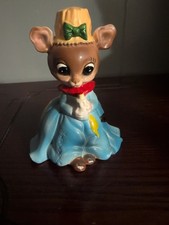 Vintage Josef Originals Mouse Village Figurine Nightgown Candle Anthropomorphic picture