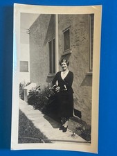 1920s Flapper Era Woman Portrait Stucco House Vintage Fashion Photo picture