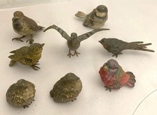 Group of 8 Cold Painted Bronze Birds picture