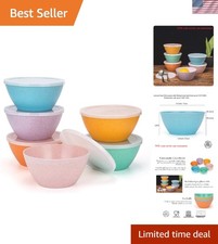 Dishwasher Safe 28 oz Unbreakable Bowls Set of 6 - Ideal for Kids & Outdoor Fun picture
