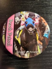 Beach Patrol Horse Racing Pinback Buton Aprx 2.25