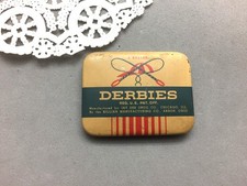 Vtg Derbies Condom Tin w/Product Advertising Jay Dee Drug Chicago Killian Akron picture