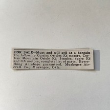 Muskogee Aircraft Co. Muskogee OK 1922 Clipping TAK4-S35 picture