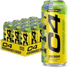 C4 Performance Energy Drink, Zero Sugar, Jolly Rancher Green Apple, 12pk picture