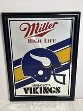 VINTAGE 1980’s CHICAGO BEARS MILLER HIGH LIFE BEER FRAMED TAVERN BAR MIRROR RARE picture
