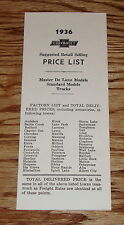 1936 Chevrolet Car & Truck Accessory Listing & Prices 36 Chevy picture