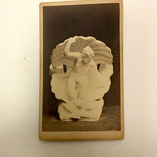 Antique 1850-1899 sepia CDV albumen photograph of statue -art portrait unframed picture