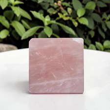 Large 50mm Rose Quartz Crystal Cube Natural Pink Stone Polished Healing Decor picture