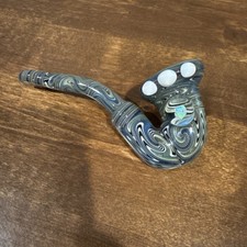 High end USA Hand Made Heady Glass Wigwag Sherlock Pipe Opal Dot Heady NEW 350 picture