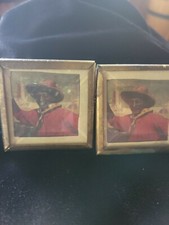 Bridle Rosette's Cowboy 2x 2 in brass and glass picture