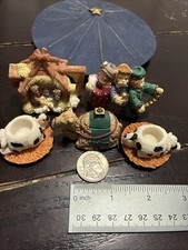 Vintage Young's Inc. Miniature 1997 Christmas Nativity Set 7pc Stable Set picture