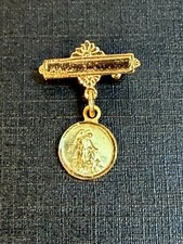 Vintage Chapel 14K Gold Filled Baby Guardian Angel Engravable Bar Pin picture
