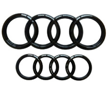 For Audi A4 A5 A6 Black Gloss Emblem Rings V+H Radiator Grille... picture