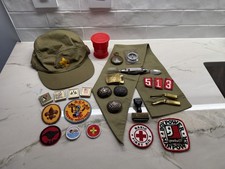 Vtg 1970s Boy Scouts of America Lot Cap Sash Compass Buckle Hobo Knife and More picture
