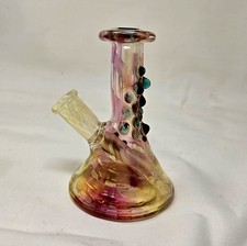 Glass Wizard Fumed Borosilicate Beaker Rig 14mm Gold Silver 5-Hole Diffuser picture