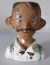 Vintage  Alexander Backer ABCO 2 Faced 4 Eyed Drunk Man Chalk Ware picture