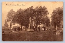 J87/ Salem Ohio Postcard c1910 Hope Cemetery Graves Monuments 1966 picture