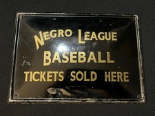 Negro League Baseball Sign -Tickets Sold Here -Tin -RARE Antique -ca 1920-1948 picture