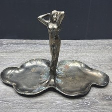 WMF Nude Maiden Double Sided Dish Britannia Metal 1900s Art Nouveau picture