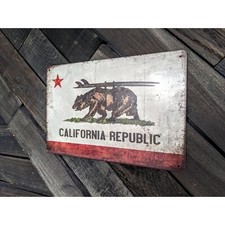Retro California Republic Sign - 12in x 8in picture