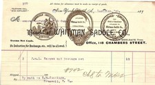 Vintage Whitman Saddle Co. billhead, 1895 picture