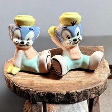 Vintage 1940s Looney Tunes Sniffles Mouse Figurine Pair – Shaw Pottery USA picture
