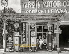 11x14 1935 AMOCO Gas Station PHOTO Poster Vintage Service Pumps West Virginia picture