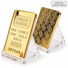 24K Gold Plated Replica Bullion Bar Swiss Style Decorative Collectible picture