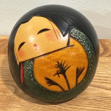 Vintage Japanese Hand-Carved Kokeshi Doll by Toshio Sekiguchi picture