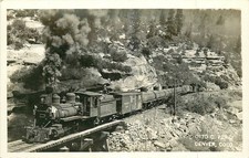 Otto C. Perry RPPC Steam Locomotive Train Near Porter, Colorado 1938 picture