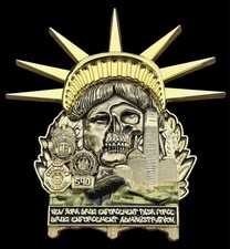 Amazing NYC Drug Enforcement Task Force Punisher Yankees Challenge Coin Limited picture