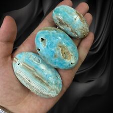 3pcs Blue Aragonite Palm Stones Healing Crystal Natural Stone  Reiki Mineral picture