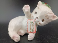 Vintage Merry Christmas Napco Kitty Cat  Angel Figurine 1950s Japan MCM picture