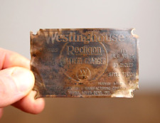 Antique Vintage Westinghouse Battery Charger Brass Nameplate Badge Sign plaque picture